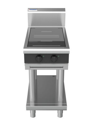 Waldorf BOLD 8200 Series INB8200R3-LS-BLK 450mm Two Round Induction Cooktop on Leg Stand in Black