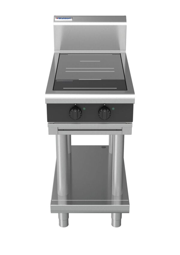 Waldorf BOLD 8200 Series INB8200R3-LS-BLK 450mm Two Round Induction Cooktop on Leg Stand in Black