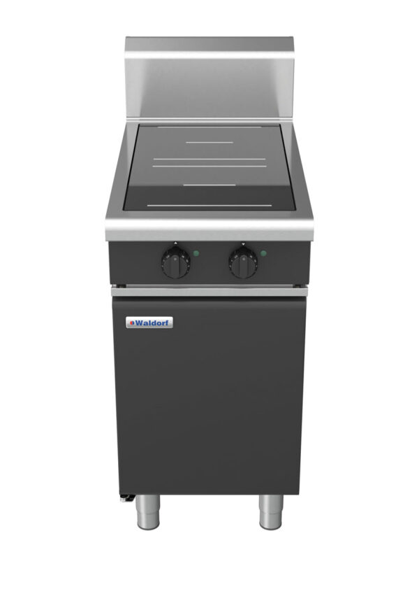 Waldorf BOLD 8200 Series INB8200R5-CD-BLK 450mm Two Round Induction Cooktop on Cabinet Base with Doors in Black