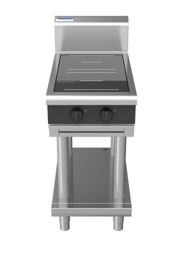 Waldorf BOLD 8200 Series INB8200R5-LS-BLK 450mm Two Round Induction Cooktop on Leg Stand in Black