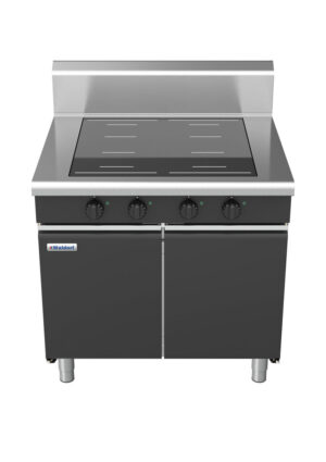 Waldorf BOLD 8400 Series INB8400F-CD-BLK 900mm Four Full Area Induction Cooktop on Cabinet Base with Doors in Black