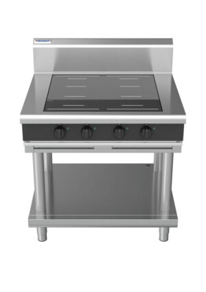 Waldorf BOLD 8400 Series INB8400F-LS-BLK 900mm Four Full Area Induction Cooktop on Leg Stand in Black