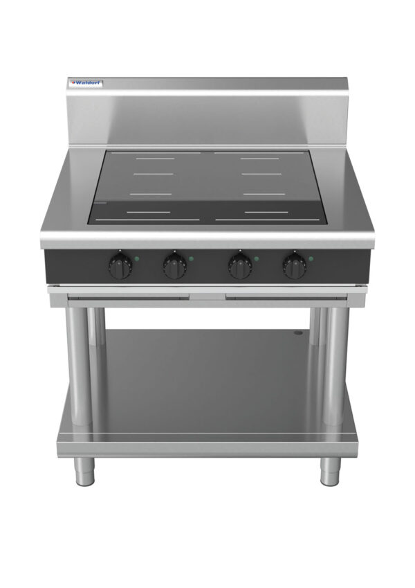 Waldorf BOLD 8400 Series INB8400F-LS-BLK 900mm Four Full Area Induction Cooktop on Leg Stand in Black
