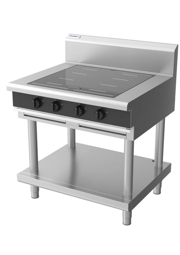 Waldorf BOLD 8400 Series INB8400F-LS-BLK 900mm Four Full Area Induction Cooktop on Leg Stand in Black - Image 3