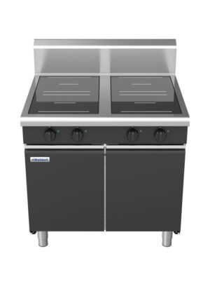 Waldorf BOLD 8400 Series INB8400R3-CD-BLK 900mm Four Round Induction Cooktop on Cabinet Base with Doors in Black