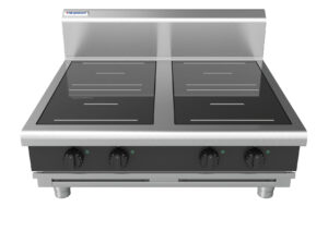 Waldorf BOLD 8400 Series INB8400R5-B-BLK 900mm Four Round Induction Benchtop Cooktop in Black
