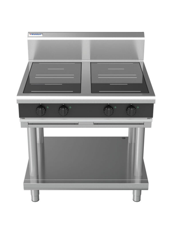 Waldorf BOLD 8400 Series INB8400R5-LS-BLK 900mm Four Round Induction Cooktop on Leg Stand in Black