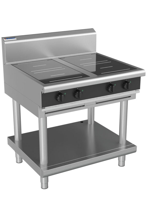 Waldorf BOLD 8400 Series INB8400R5-LS-BLK 900mm Four Round Induction Cooktop on Leg Stand in Black - Image 2