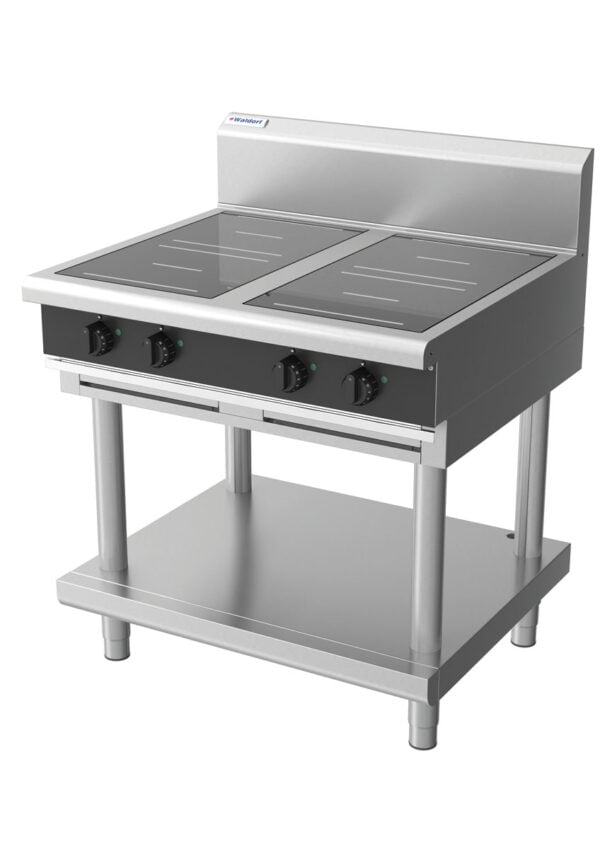 Waldorf BOLD 8400 Series INB8400R5-LS-BLK 900mm Four Round Induction Cooktop on Leg Stand in Black - Image 3