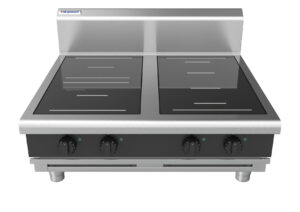 Waldorf BOLD 8400 Series INB8400R5F-B-BLK 900mm Four Induction Benchtop Cooktop with Full Square and Round Zones in Black