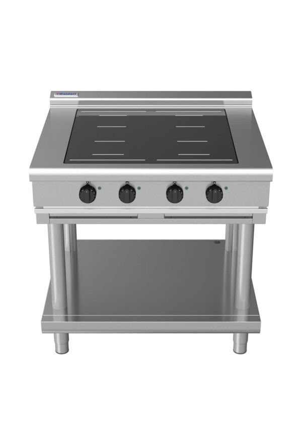 Waldorf 8400 Series INL8400F-LS 900mm Four Full Area Induction Cooktop on Leg Stand with Low Height Splashback