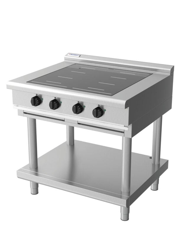 Waldorf 8400 Series INL8400F-LS 900mm Four Full Area Induction Cooktop on Leg Stand with Low Height Splashback - Image 3