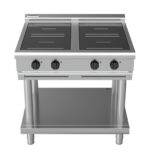 Waldorf 8400 Series INL8400R3-LS 900mm Four Round Induction Cooktop on Leg Stand with Low Height Splashback