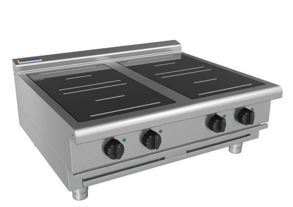 Waldorf 8400 Series INL8400R5-B 900mm Four Round Induction Benchtop Cooktop with Low Height Splashback - Image 2