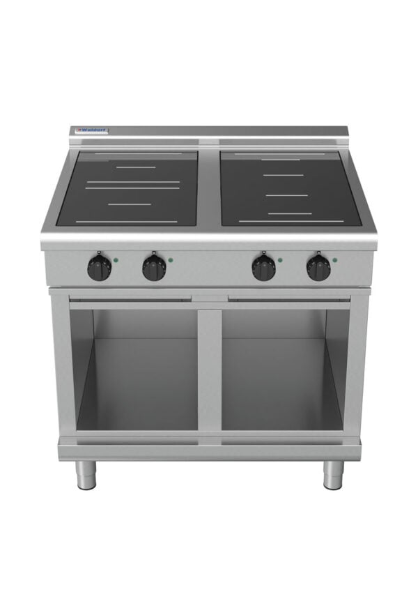 Waldorf 8400 Series INL8400R5F-CB 900mm Four Induction Cooktop on Cabinet Base with Full Square and Round Zones with Low Height Splashback