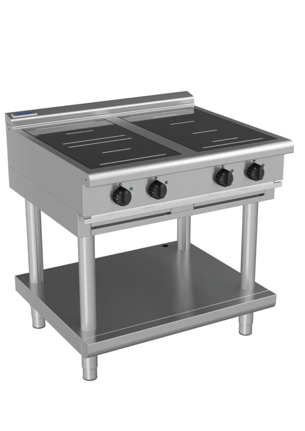 Waldorf 8400 Series INL8400R5F-LS 900mm Four Induction Cooktop on Leg Stand with Full Square and Round Zones with Low Height Splashback - Image 2