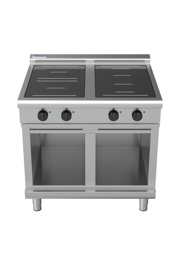 Waldorf 8400 Series INL8400R3F-CB 900mm Four Induction Cooktop on Cabinet Base with Full Square and Round Zones with Low Height Splashback