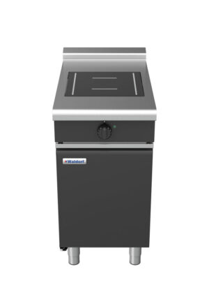 Waldorf BOLD 8100 Series INLB8100F-CD-BLK 450mm Single Full Area Induction Cooktop on Cabinet Base with Door and Low Height Splashback in Black