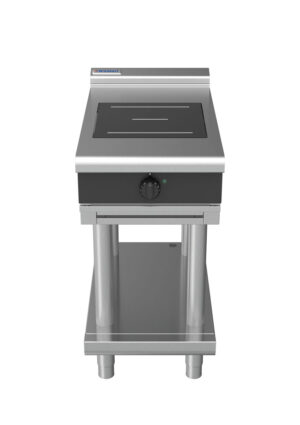 Waldorf BOLD 8100 Series INLB8100R5-LS-BLK 450mm Single Round Induction Cooktop on Leg Stand with Low Height Splashback in Black