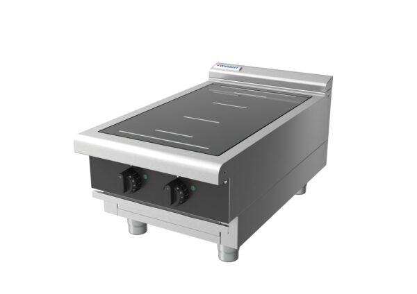 Waldorf BOLD 8200 Series INLB8200F-B-BLK 450mm Two Full Area Induction Benchtop Cooktop with Low Height Splashback in Black - Image 3