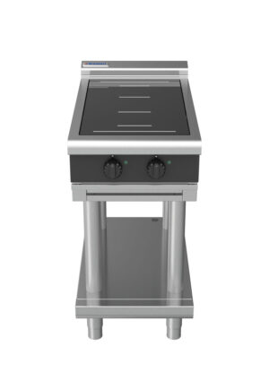 Waldorf BOLD 8200 Series INLB8200F-LS-BLK 450mm Two Full Area Induction Cooktop on Leg Stand with Low Height Splashback in Black