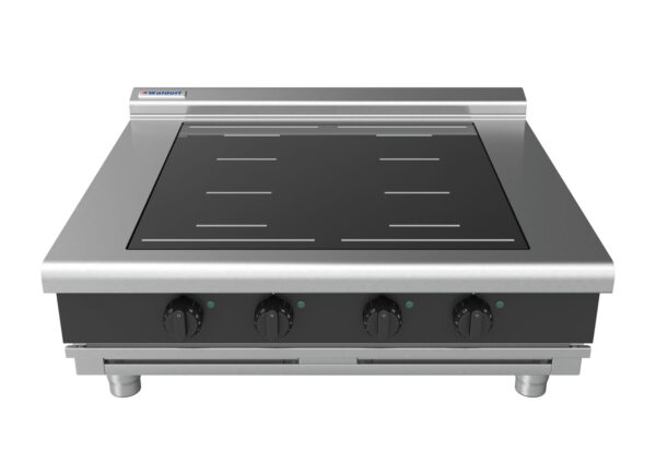 Waldorf BOLD 8400 Series INLB8400F-B-BLK 900mm Four Full Area Induction Benchtop Cooktop with Low Height Splashback in Black