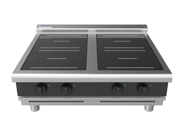 Waldorf BOLD 8400 Series INLB8400R5-B-BLK 900mm Four Round Induction Benchtop Cooktop with Low Height Splashback in Black