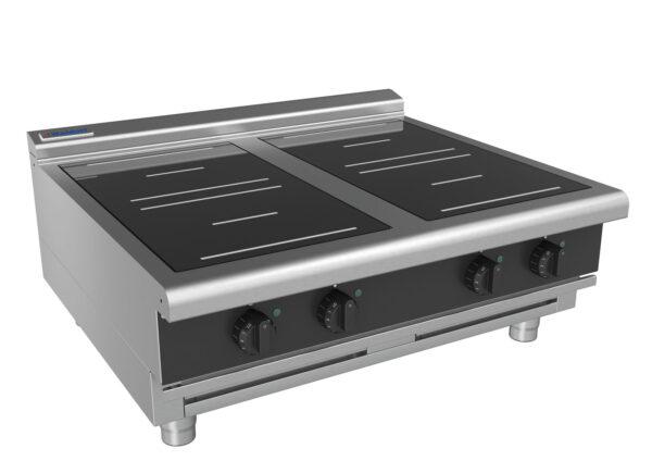Waldorf BOLD 8400 Series INLB8400R5-B-BLK 900mm Four Round Induction Benchtop Cooktop with Low Height Splashback in Black - Image 2