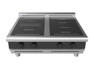Waldorf BOLD 8400 Series INLB8400R5F-B-BLK 900mm Four Induction Benchtop Cooktop with Full Square and Round Zones with Low Height Splashback in Black