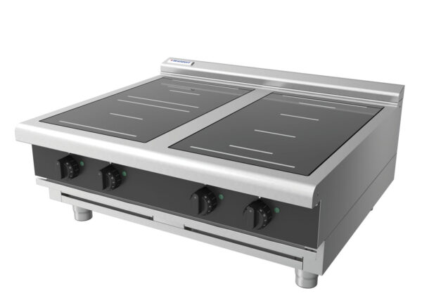 Waldorf BOLD 8400 Series INLB8400R3F-B-BLK 900mm Four Induction Benchtop Cooktop with Full Square and Round Zones with Low Height Splashback in Black - Image 3