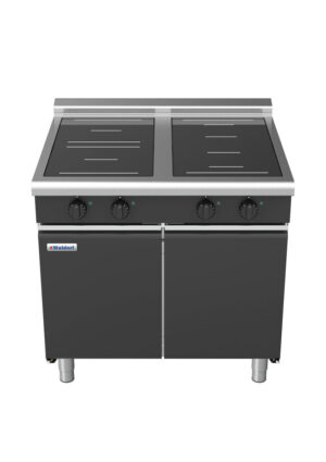 Waldorf BOLD 8400 Series INLB8400R5F-CD-BLK 900mm 4 Induction Cooktop on Cabinet Base w/ Doors