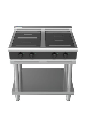 Waldorf BOLD 8400 Series INLB8400R5F-LS-BLK 900mm Four Induction Cooktop on Leg Stand w/ Full Square and Round Zones w/ Low Height Splashback in Black
