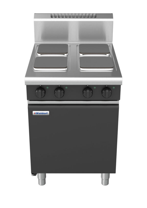 Waldorf 8400 Series RNB8400SE-CD-BLK 600mm Electric Cooktop on Cabinet Base with Doors and Sealed Hobs in Black