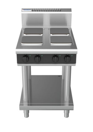Waldorf 8400 Series RNB8400SE-LS-BLK 600mm Electric Cooktop on Leg Stand with Sealed Hobs in Black
