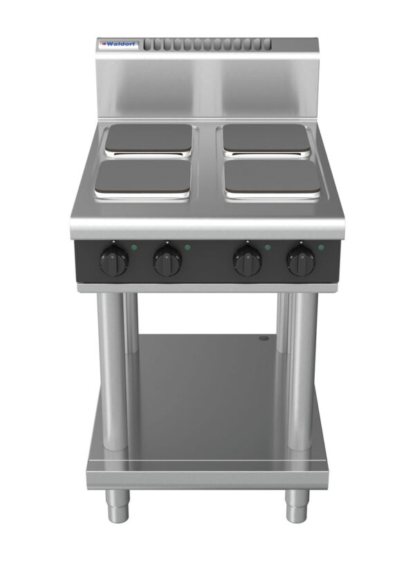 Waldorf 8400 Series RNB8400SE-LS-BLK 600mm Electric Cooktop on Leg Stand with Sealed Hobs in Black