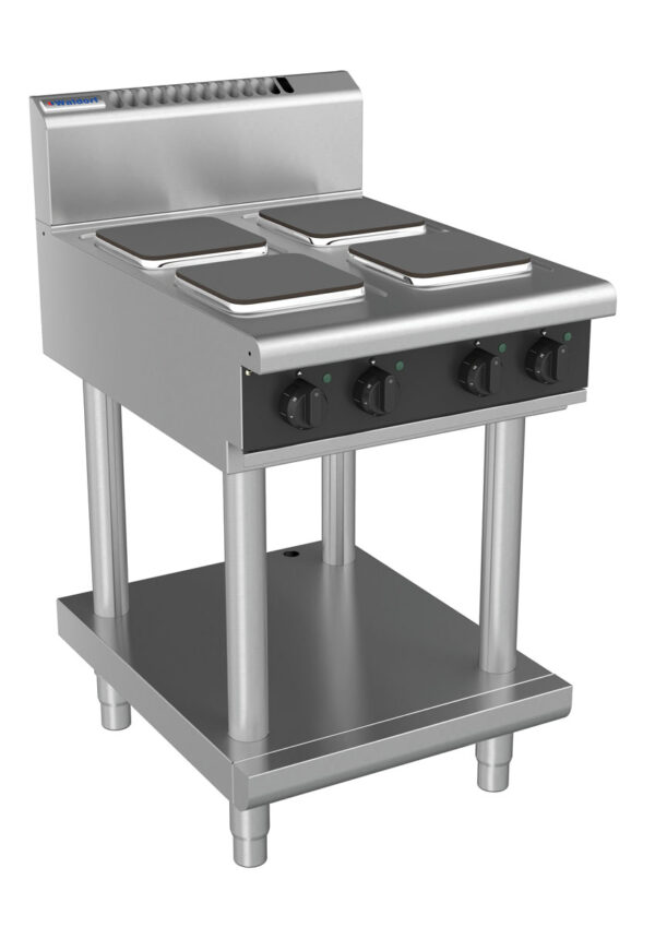 Waldorf 8400 Series RNB8400SE-LS-BLK 600mm Electric Cooktop on Leg Stand with Sealed Hobs in Black - Image 2