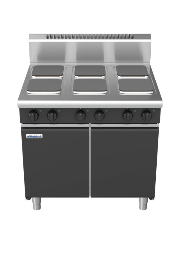 Waldorf BOLD 8600 Series RNB8600SE-CD-BLK 900mm Electric Cooktop on Cabinet Base with Doors and Sealed Hobs in Black