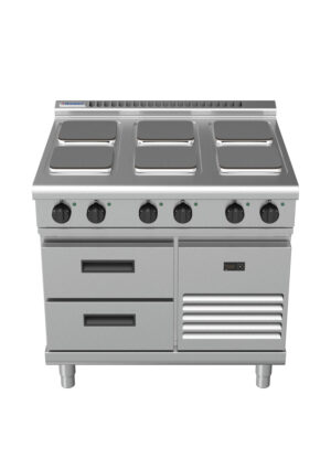 Waldorf 8600 Series RNL8600SE-RB 900mm Electric Cooktop on Refrigerated Base with Sealed Hobs and Low Height Splashback