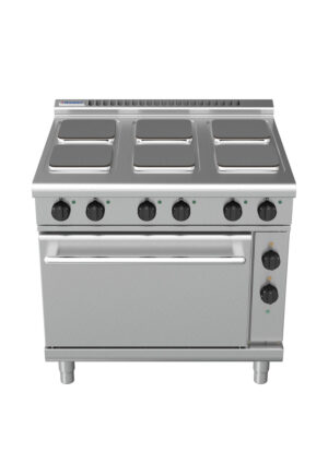 Waldorf 8610 Series RNL8610SE 900mm Electric Cooktop on 2/1 GN Static Oven with Sealed Hobs and Low Height Splashback