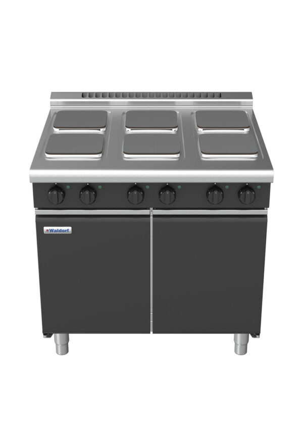 Waldorf BOLD 8600 Series RNLB8600SE-CD-BLK 900mm Electric Cooktop on Cabinet Base with Doors