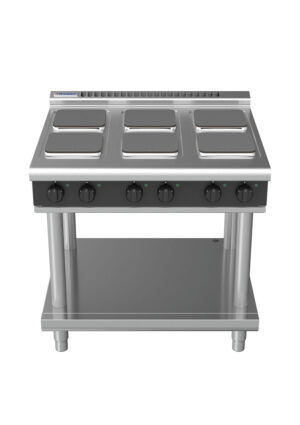 Waldorf BOLD 8600 Series RNLB8600SE-LS-BLK 900mm Electric Cooktop on Leg Stand with Sealed Hobs and Low Height Splashback in Black
