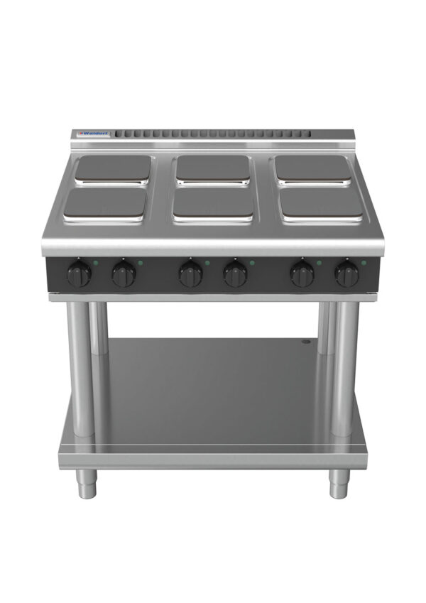 Waldorf BOLD 8600 Series RNLB8600SE-LS-BLK 900mm Electric Cooktop on Leg Stand with Sealed Hobs and Low Height Splashback in Black