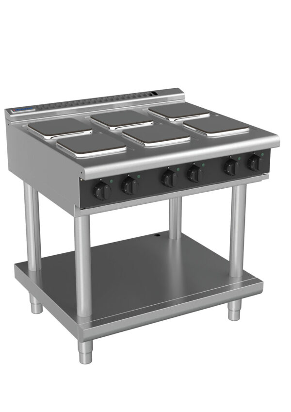 Waldorf BOLD 8600 Series RNLB8600SE-LS-BLK 900mm Electric Cooktop on Leg Stand with Sealed Hobs and Low Height Splashback in Black - Image 2