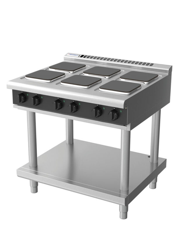 Waldorf BOLD 8600 Series RNLB8600SE-LS-BLK 900mm Electric Cooktop on Leg Stand with Sealed Hobs and Low Height Splashback in Black - Image 3