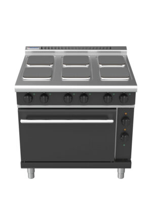 Waldorf BOLD 8610 Series RNLB8610SEC 900mm Electric Cooktop on 2/1 Convection Oven with Sealed Hobs and Low Height Splashback in Black