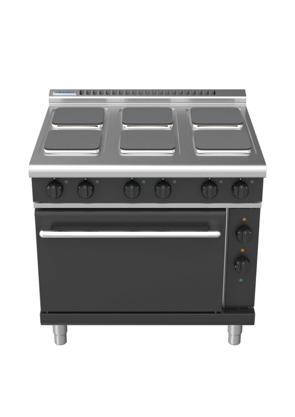 Waldorf BOLD 8610 Series RNLB8610SEC 900mm Electric Cooktop on 2/1 Convection Oven with Sealed Hobs and Low Height Splashback in Black