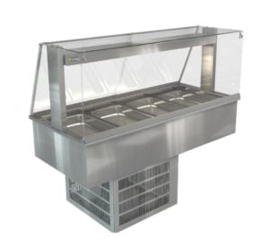 Cossiga LSRF4-FS 4 x 1/1GN Drop In Refrigerated Cold Well with Square Glass