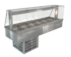 Cossiga LSRF6-FS 6 x 1/1GN Drop In Refrigerated Cold Well with Square Glass Assisted Service