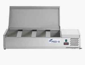 FED XVRX1200/380S 4 x 1/3 GN Flat Stainless Steel Salad Bench