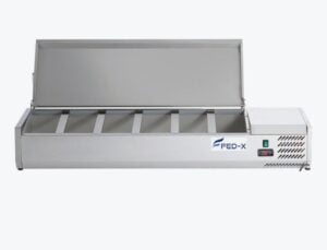 FED XVRX1500/380S 6 x 1/3 GN Flat Stainless Steel Salad Bench